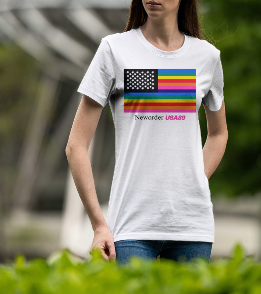 Neworder USA89 Literallyvergil Rainbow Flag T-Shirt