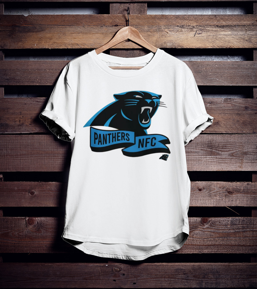 Men's Carolina Panthers New Era Cream Sideline Chrome Logo Panthers NFC T-Shirt