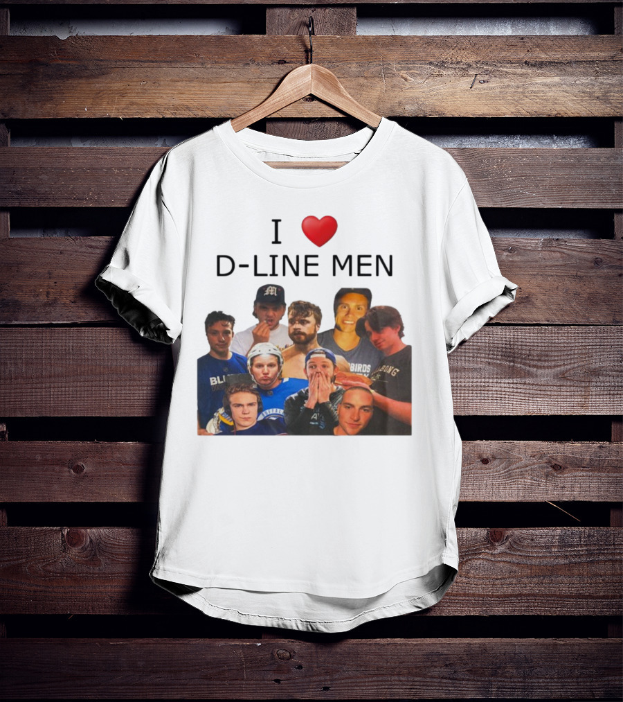 I ❤️ D-Line Men Blues Birds Sports Team Players T-Shirt