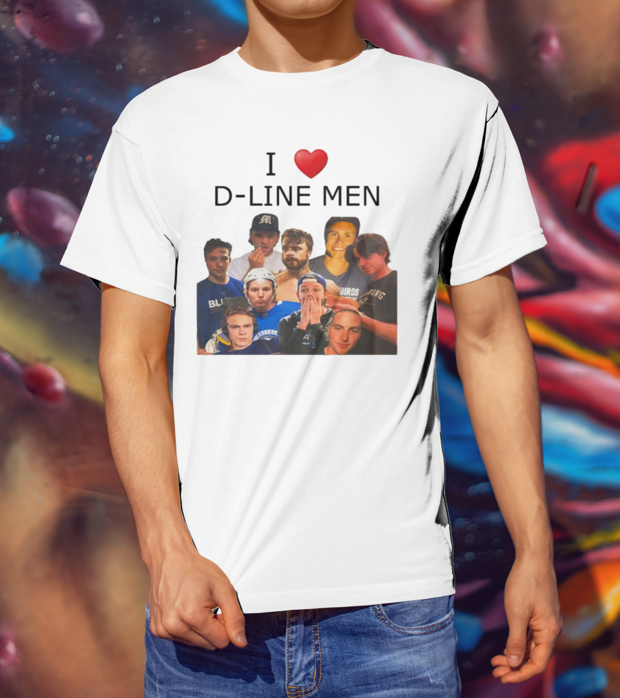 I ❤️ D-Line Men Blues Birds Sports Team Players T-Shirt