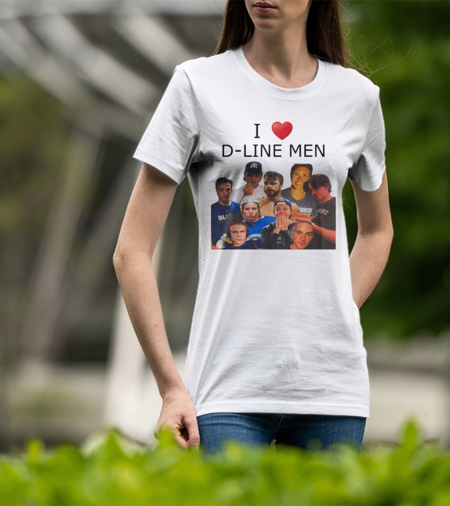 I ❤️ D-Line Men Blues Birds Sports Team Players T-Shirt