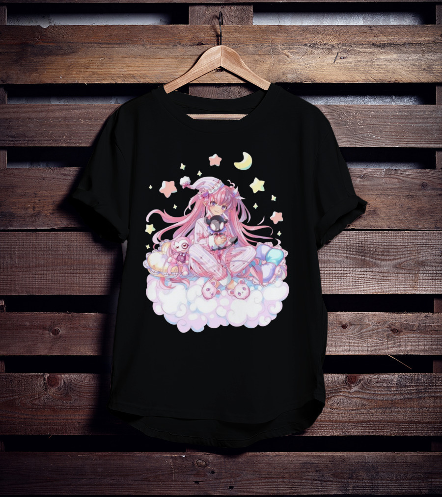 Ironmouse Vshojo Cute Pajama Sleepover With Moon And Stars T-Shirt