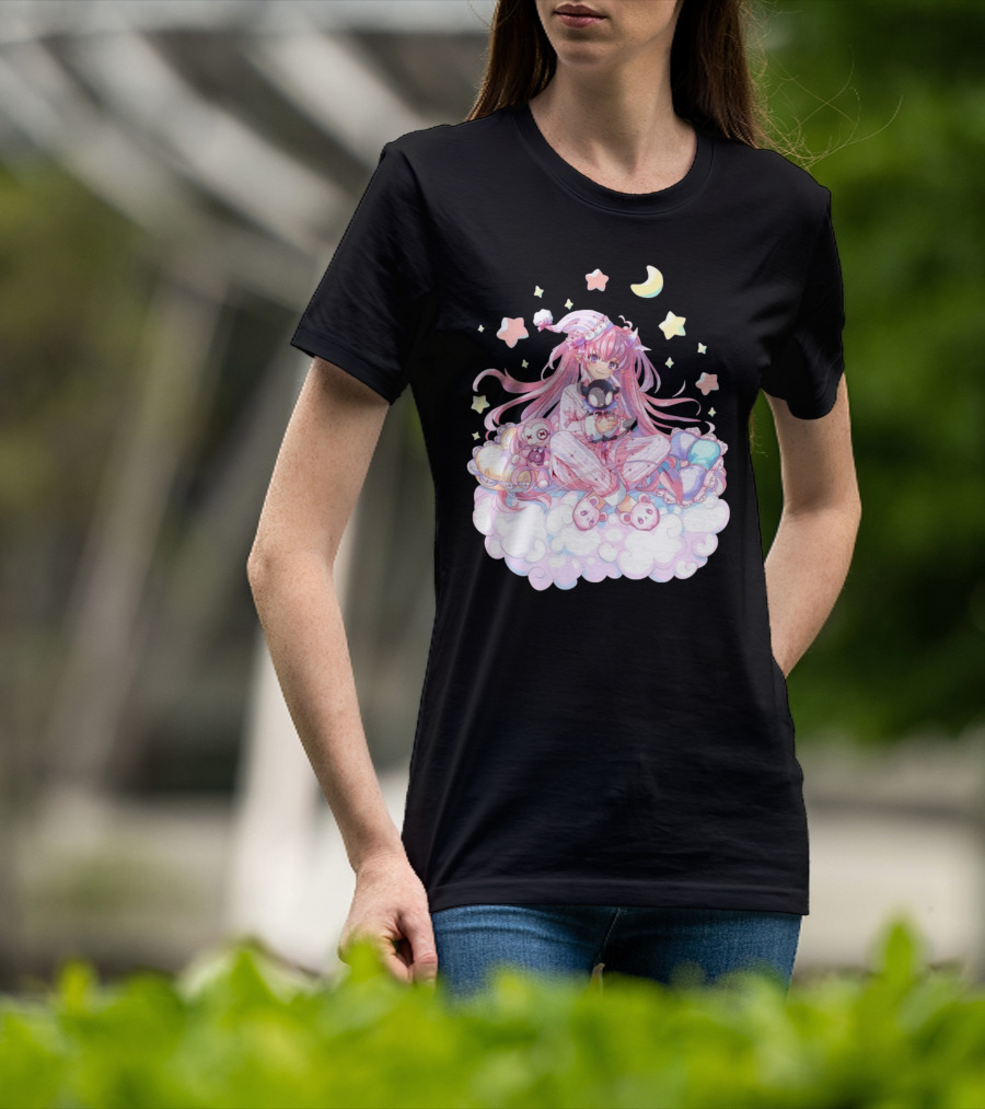 Ironmouse Vshojo Cute Pajama Sleepover With Moon And Stars T-Shirt