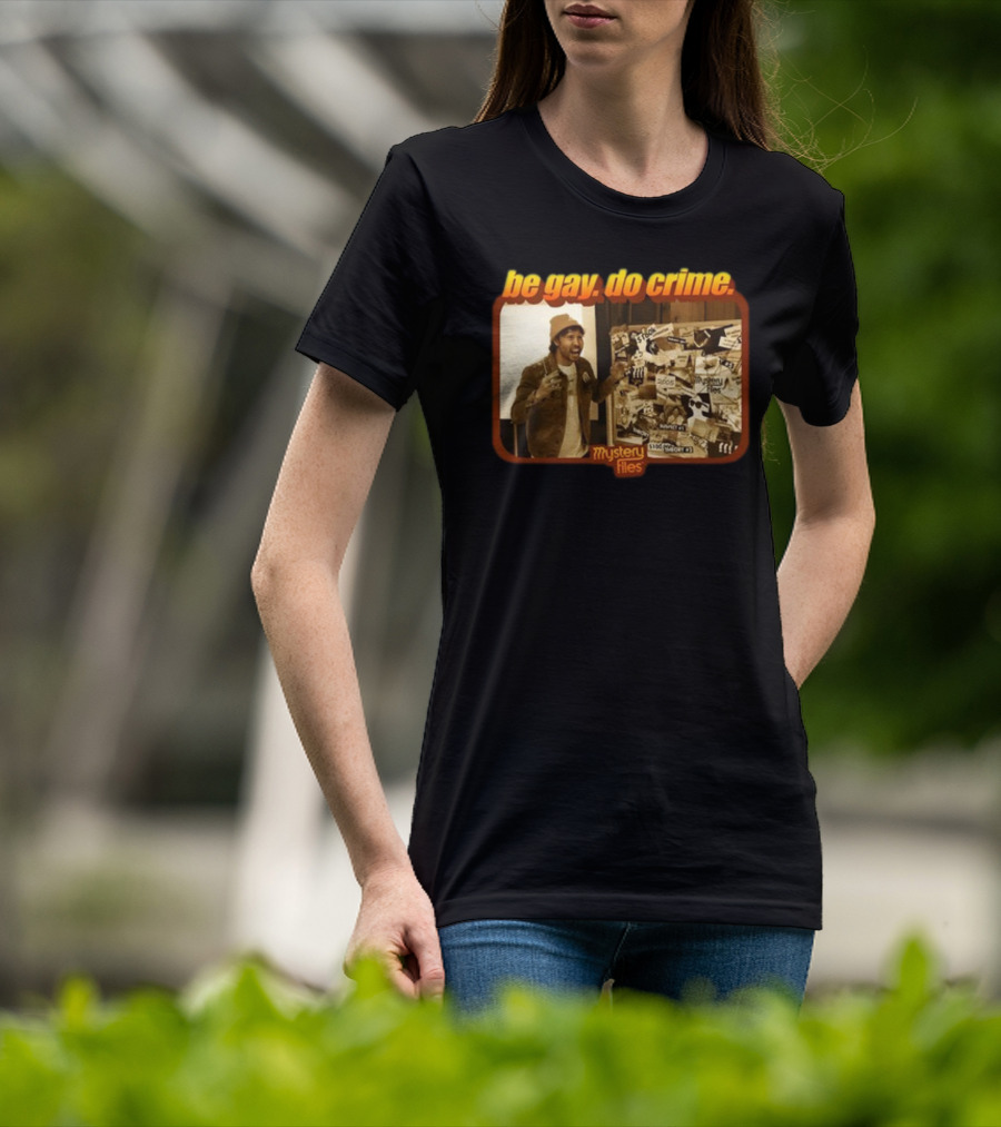 Be Gay Do Crime Mystery Files Board Investigation T-Shirt