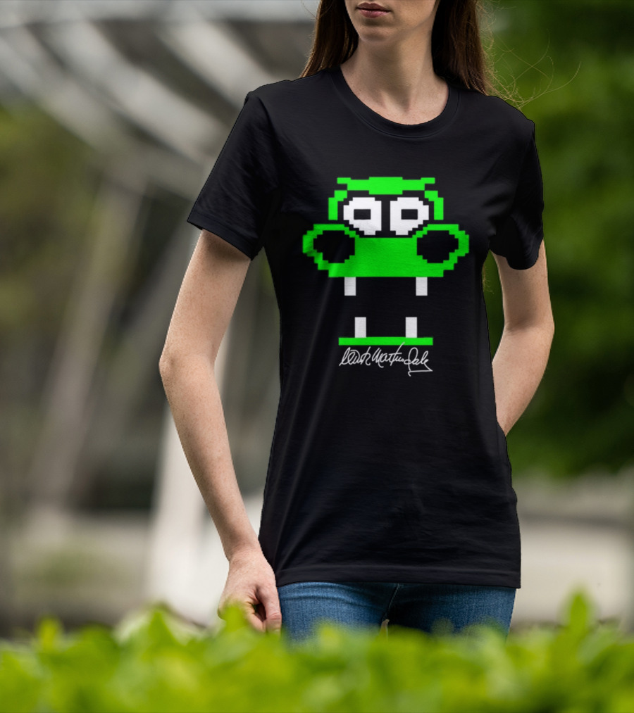 Tic Tac Dough Dragon Wink Martindale Signature Pixelated Green Face T-Shirt