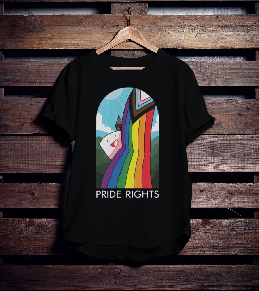 Pride Rights Rainbow Stained Glass Design DFTBA T-Shirt