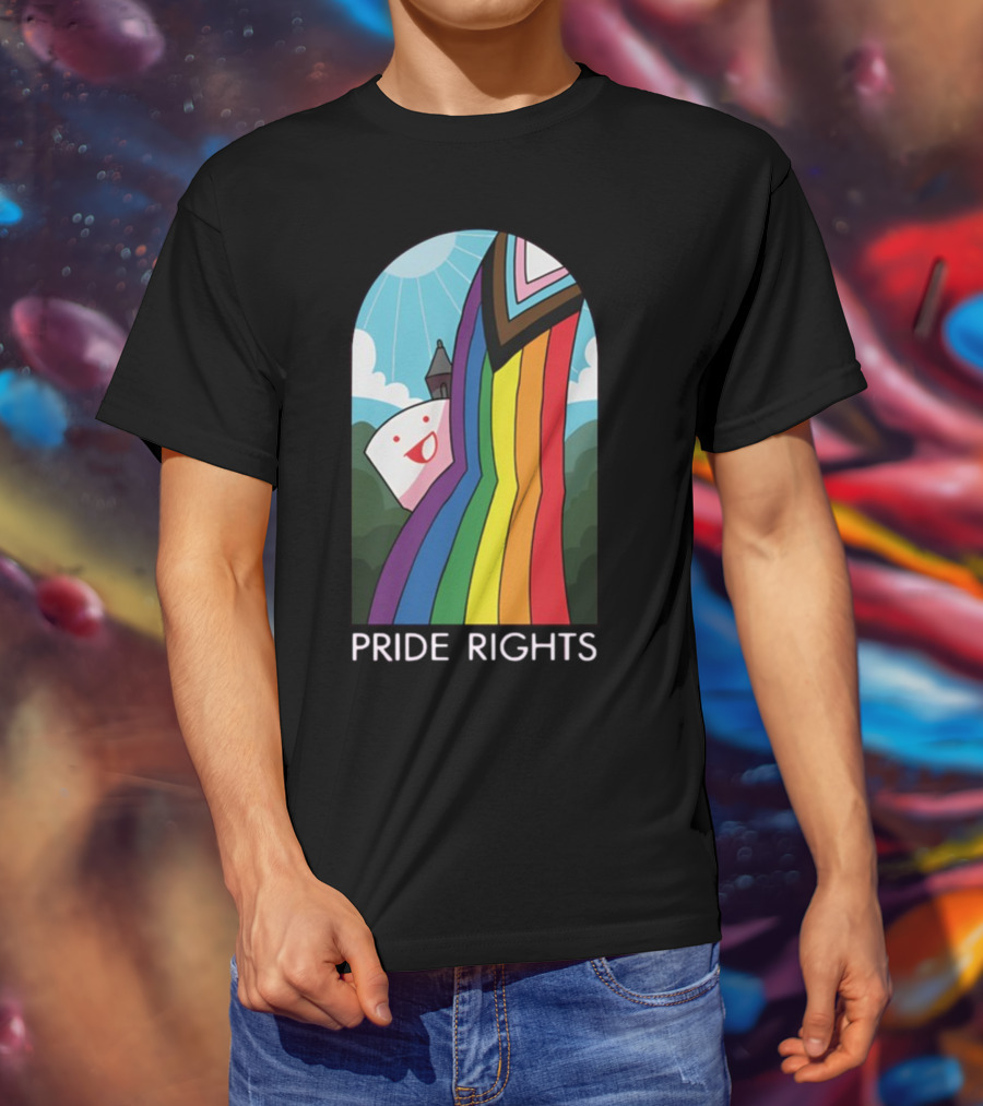 Pride Rights Rainbow Stained Glass Design DFTBA T-Shirt