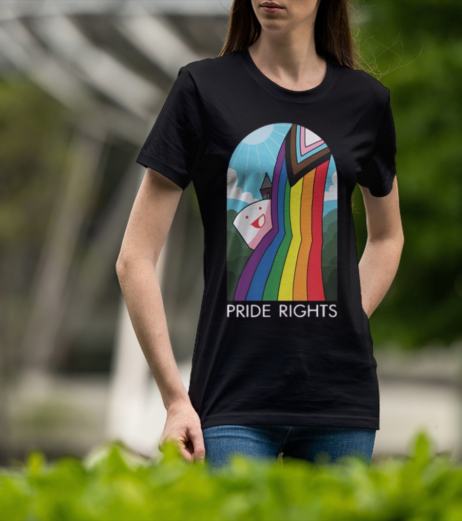 Pride Rights Rainbow Stained Glass Design DFTBA T-Shirt