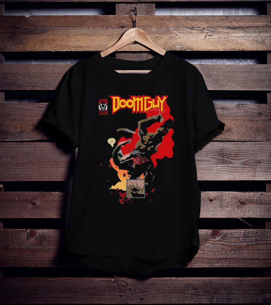 Doomguy The Shores Of Hell Demon Battle Comic T-Shirt