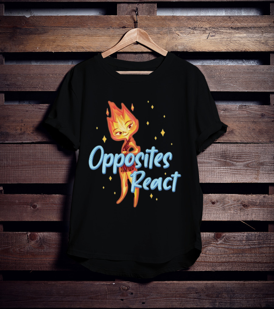 Opposites React Fire Element Character T-Shirt