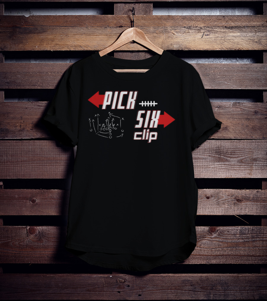 Pick Six Clip Football Play Diagram T-Shirt