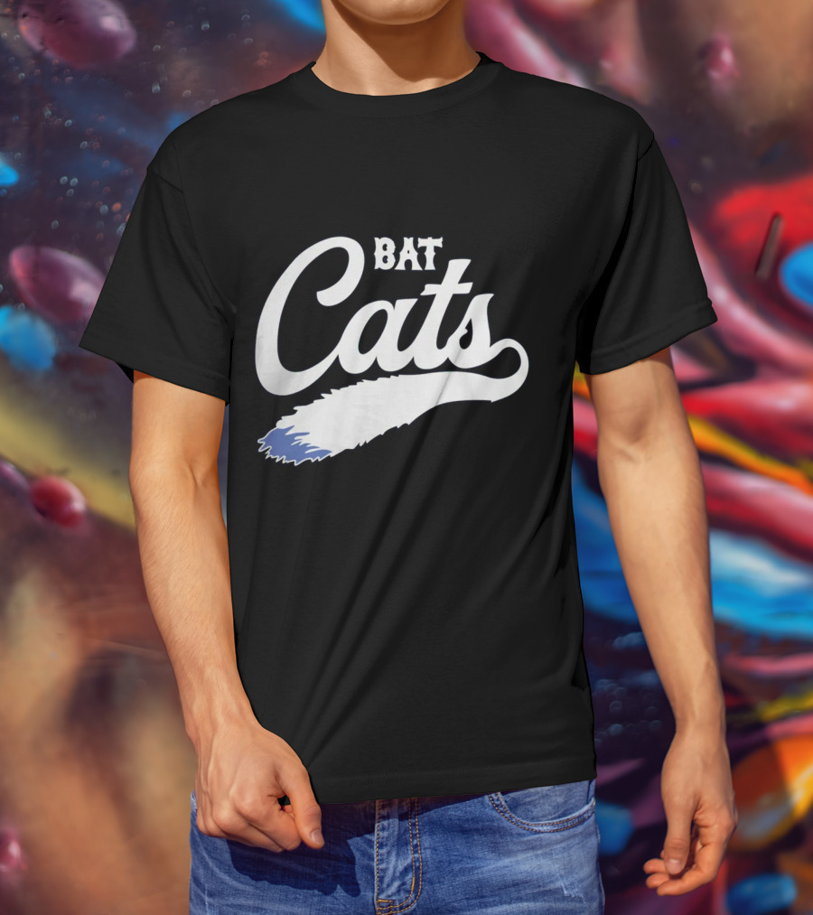 Bat Cats Logo With Feather Tail T-Shirt