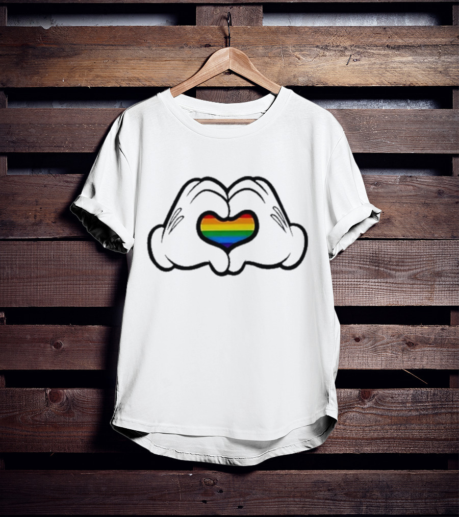 Love Hand Heart Rainbow Pride T-Shirt