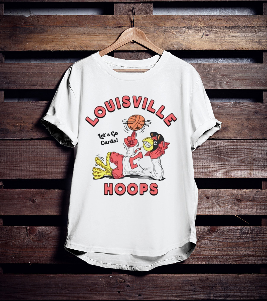 Louisville Hoops Let's Go Cards Mascot Basketball T-Shirt
