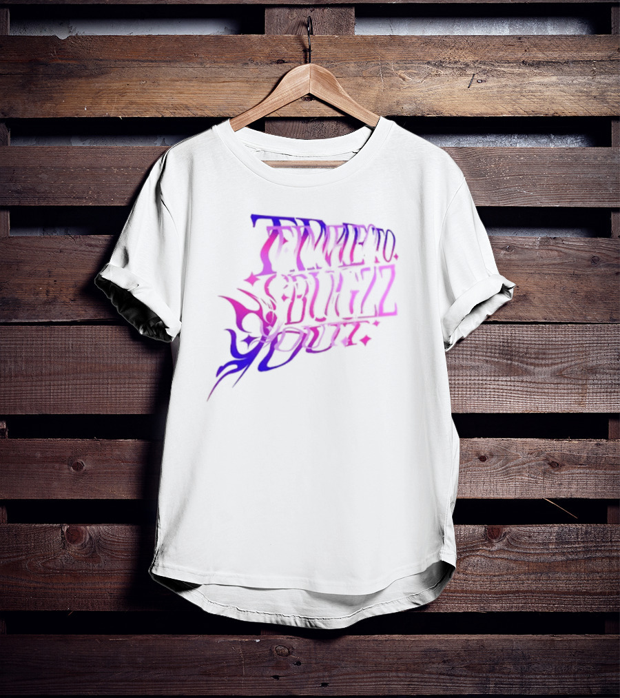 Bugzz Caitibugzz Time To Bugzz Out Psychedelic Lettering T-Shirt