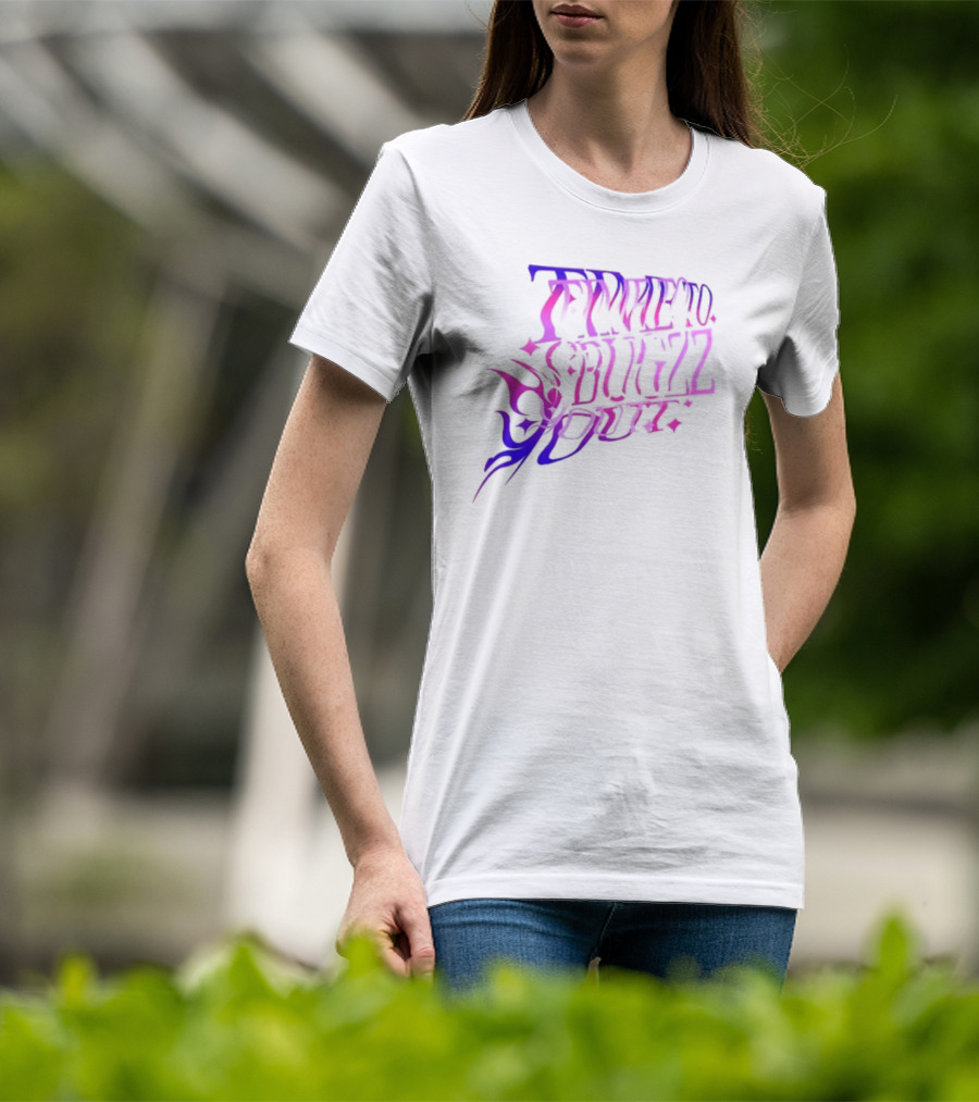 Bugzz Caitibugzz Time To Bugzz Out Psychedelic Lettering T-Shirt