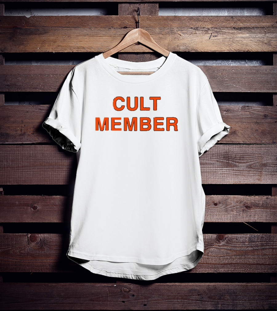 Cult Member Text In Bold Orange T-Shirt