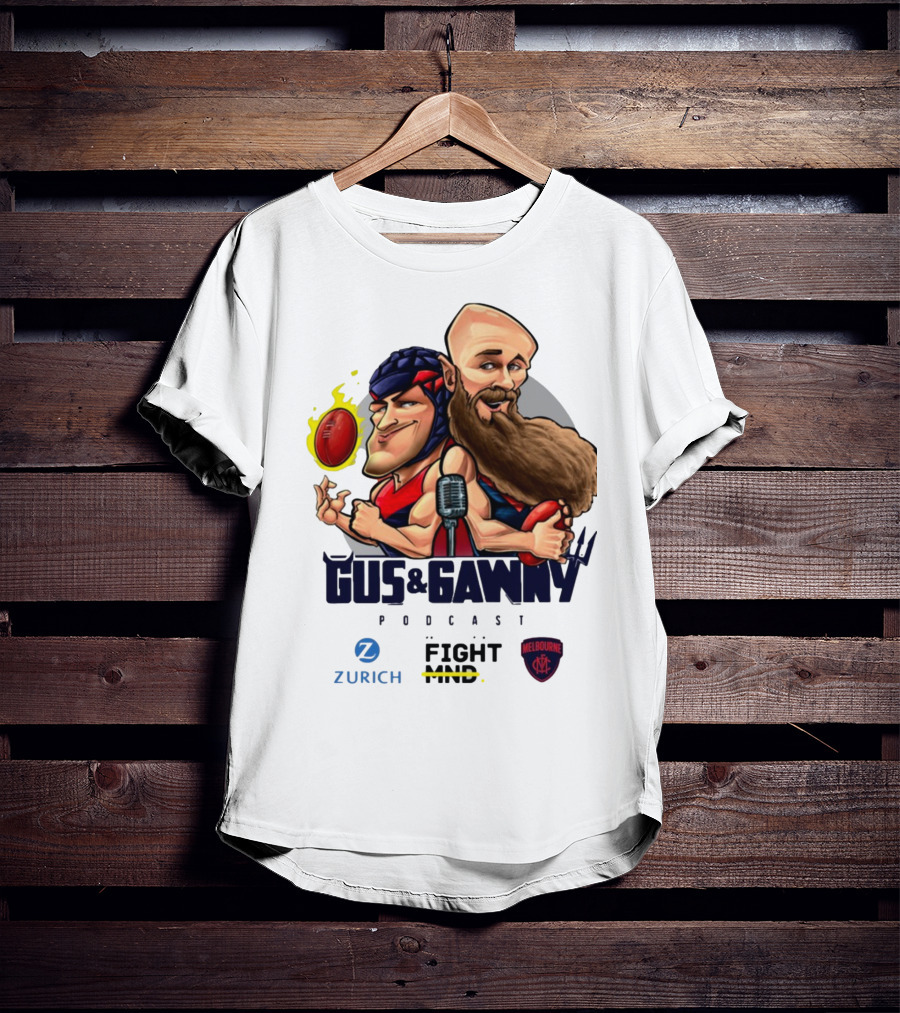 Melbourne Demons Gus And Gawny Podcast Zurich Fight MND AFL Caricature T-Shirt