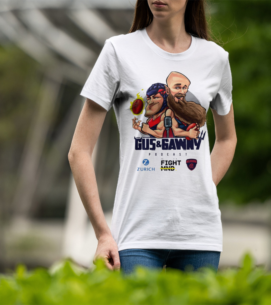 Melbourne Demons Gus And Gawny Podcast Zurich Fight MND AFL Caricature T-Shirt