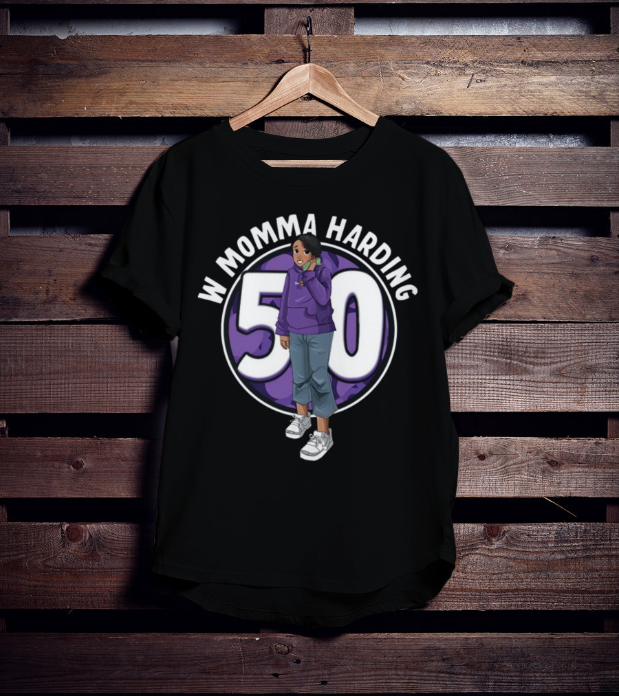 W Momma Harding 50 Purple Hoodie And Sneakers Cartoon T-Shirt