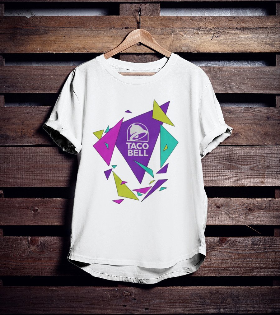 Taco Bell Logo Neon Geometric Shapes T-Shirt