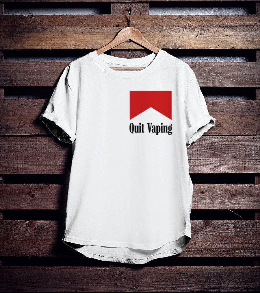 Quit Vaping Be A Man Red Triangle Message T-Shirt