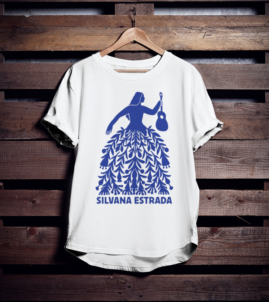 Silvana Estrada Blue Dress Guitar Motif T-Shirt