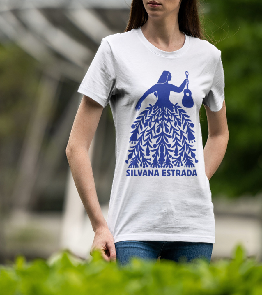 Silvana Estrada Blue Dress Guitar Motif T-Shirt
