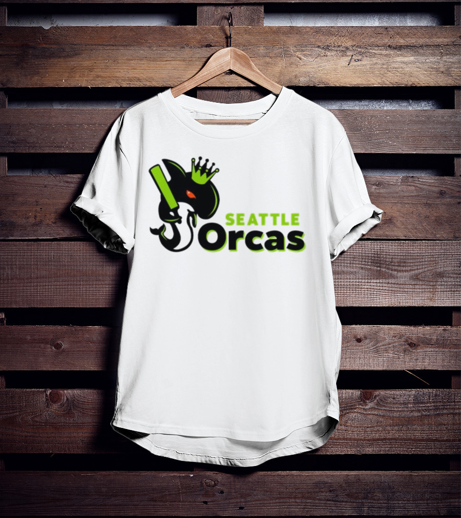 Franklin Leonard Seattle Orcas Crowned Orca With Bat T-Shirt