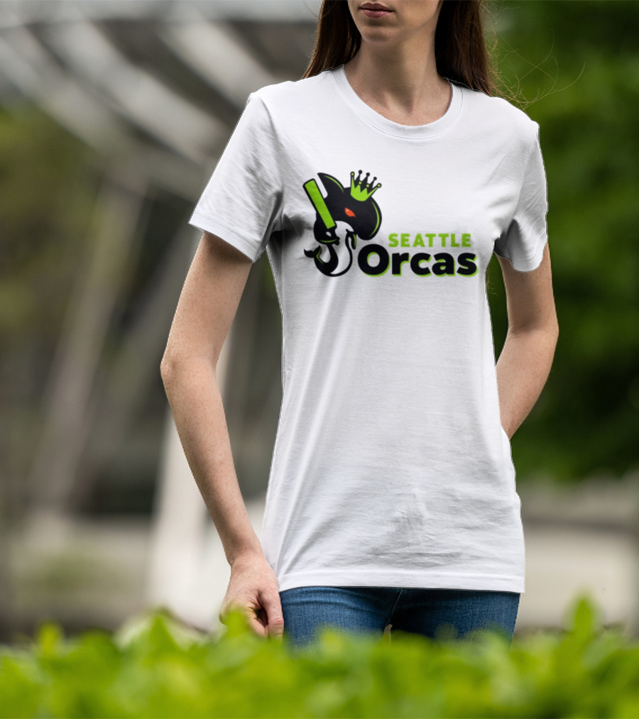 Franklin Leonard Seattle Orcas Crowned Orca With Bat T-Shirt