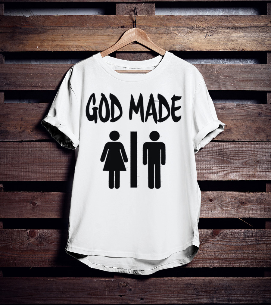 GOD MADE Man Woman Symbols T-Shirt