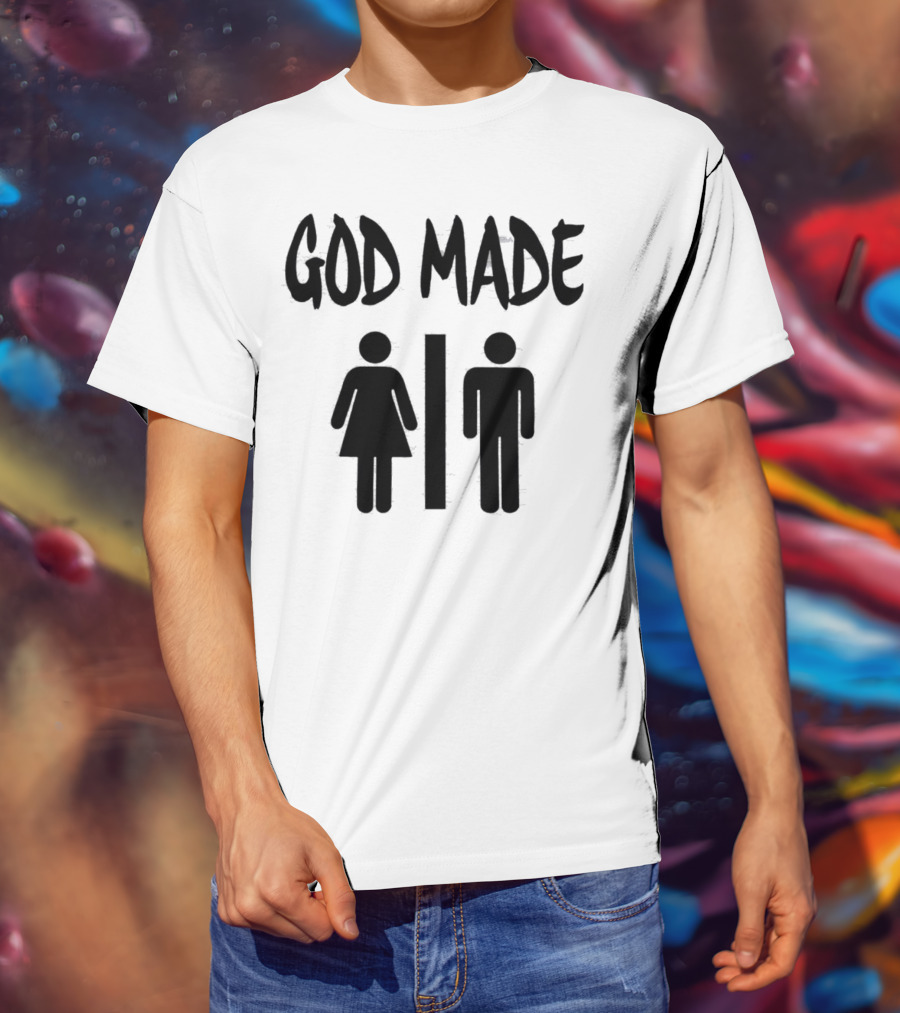 GOD MADE Man Woman Symbols T-Shirt