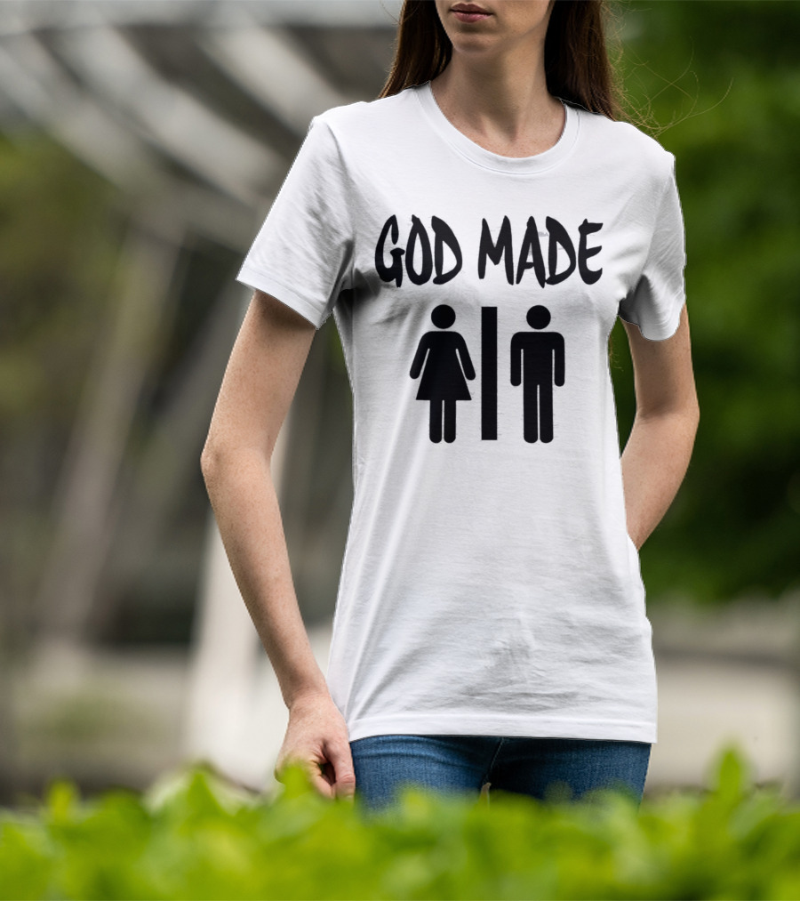 GOD MADE Man Woman Symbols T-Shirt