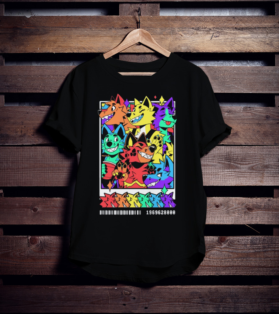 Nomadcomplex Pawlaroid Pride Colorful Wolf Characters Barcode 1969628000 T-Shirt