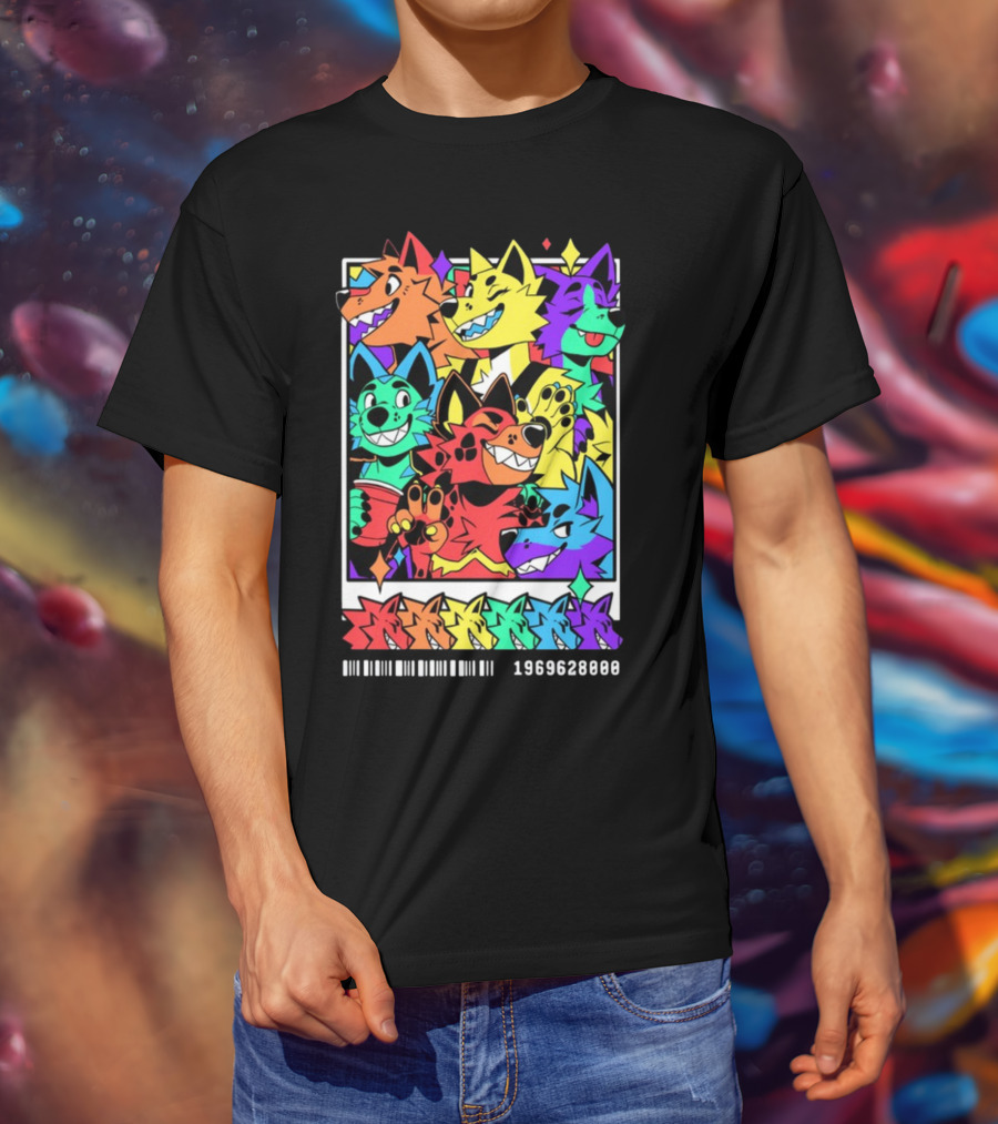 Nomadcomplex Pawlaroid Pride Colorful Wolf Characters Barcode 1969628000 T-Shirt