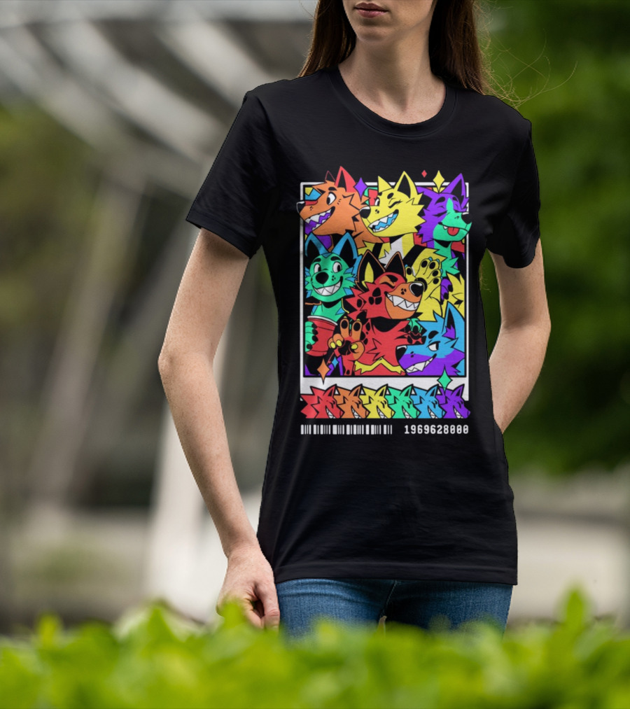 Nomadcomplex Pawlaroid Pride Colorful Wolf Characters Barcode 1969628000 T-Shirt