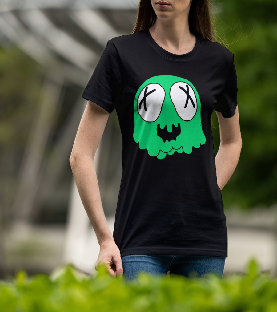 Sludge Life Shop Ghost Green Blob With X Eyes T-Shirt