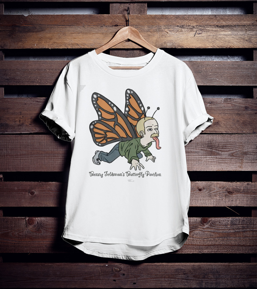 Benny Feldman's Butterfly Pavilion Winged Humanoid Cartoon With Antennae And Sneakers T-Shirt