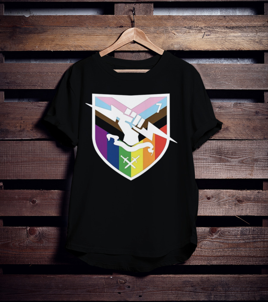 Bungie Pride Progress Flag Fist Lightning Shield T-Shirt