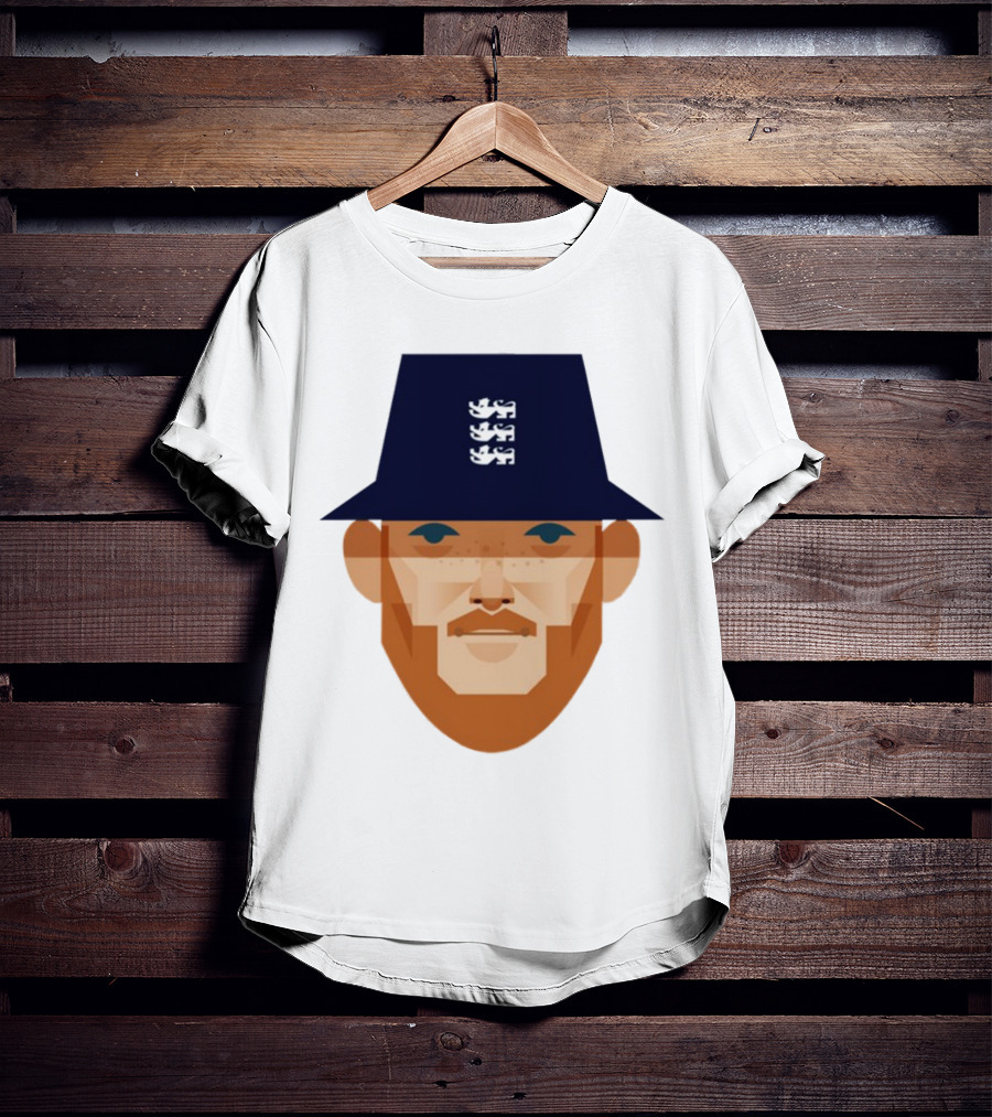 Stanley Chow Ben Stokes England Cricket Hat Three Lions T-Shirt