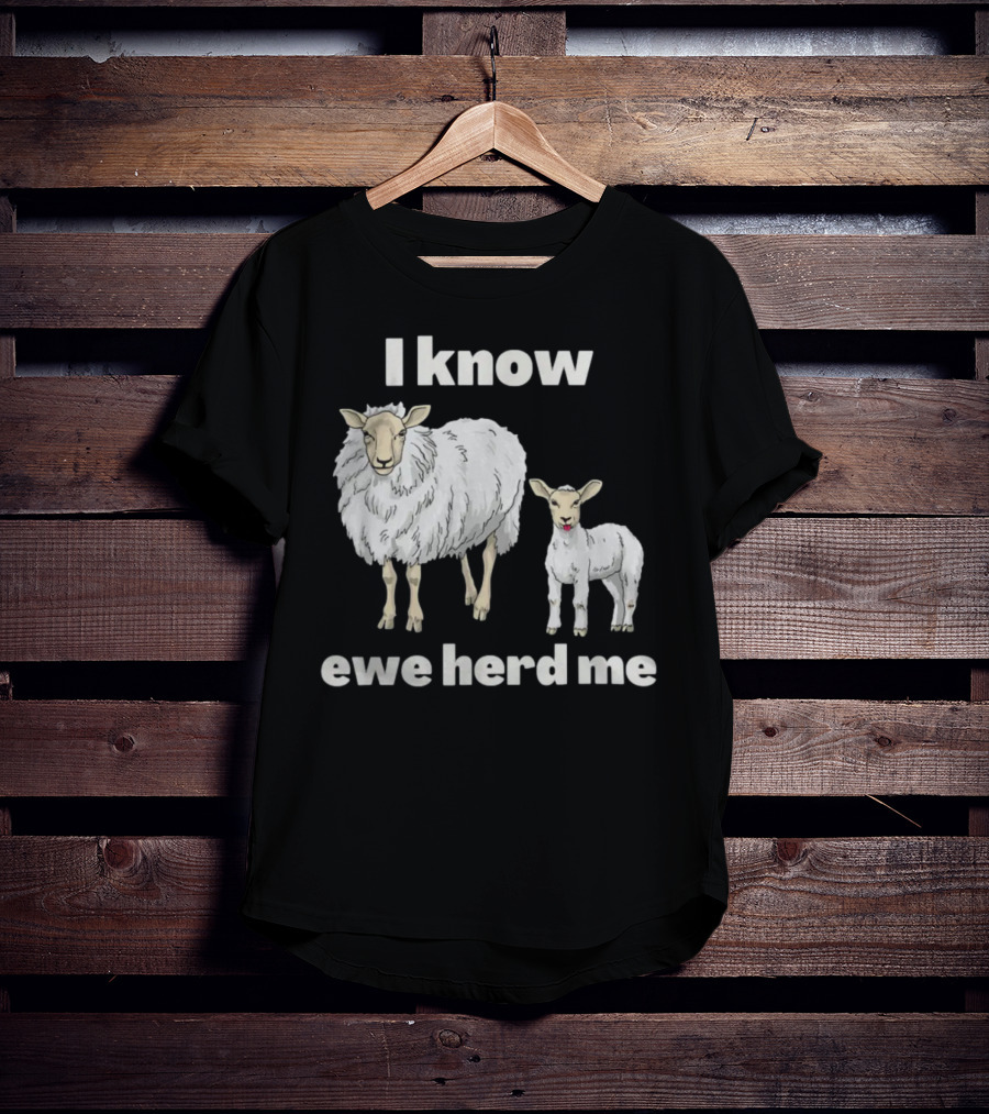 I Know Ewe Herd Me Funny Sheep Farmer Fathers Day Dad Jokes T-Shirt