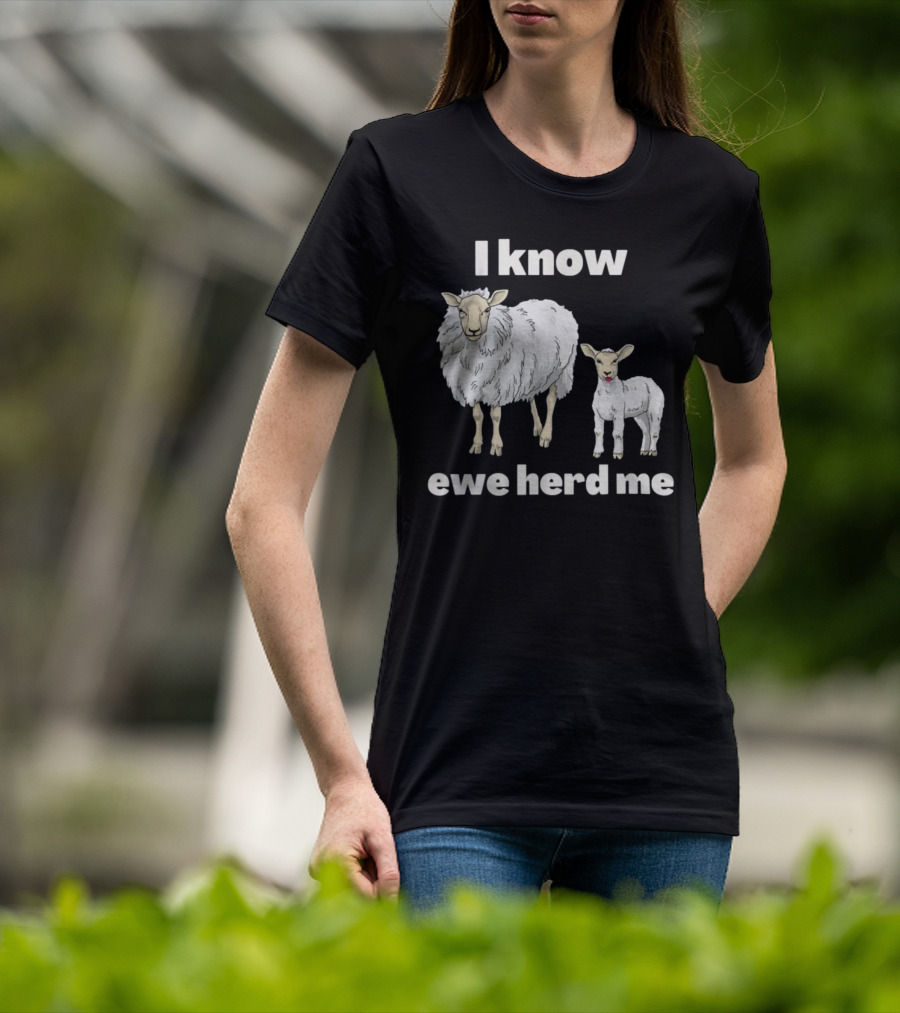 I Know Ewe Herd Me Funny Sheep Farmer Fathers Day Dad Jokes T-Shirt