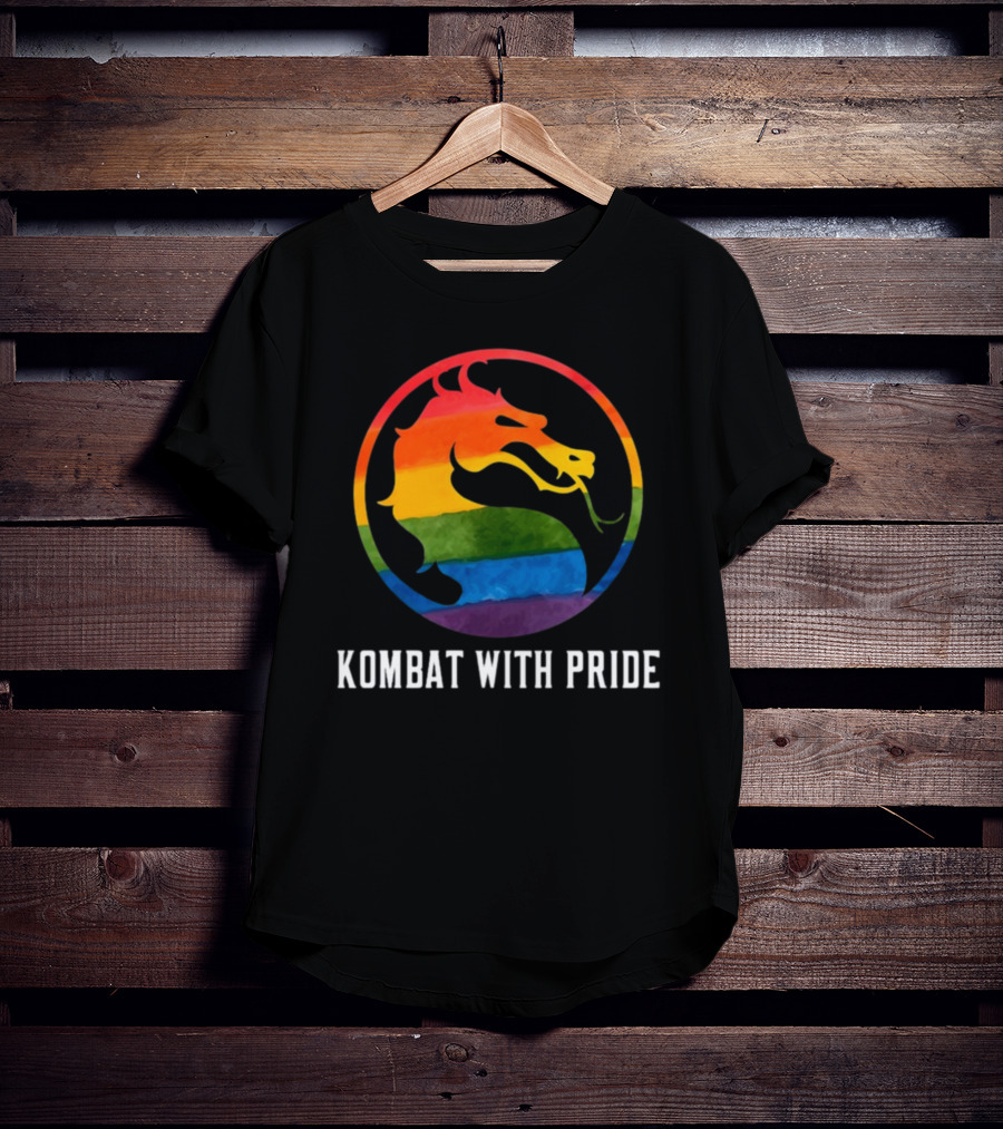 Kombat With Pride Rainbow Dragon Emblem T-Shirt