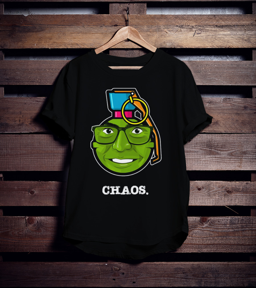 CHAOS Grenade Green Face With Glasses T-Shirt