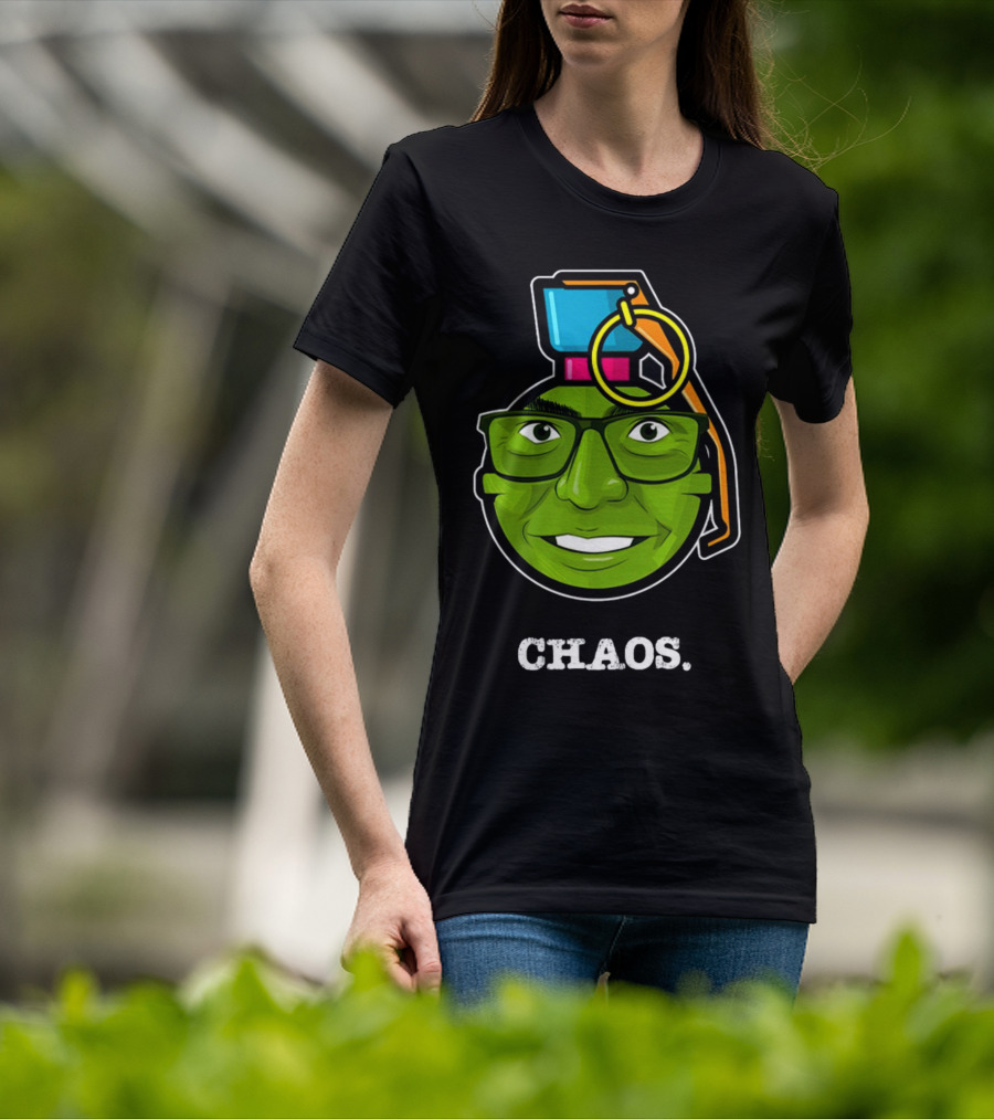 CHAOS Grenade Green Face With Glasses T-Shirt