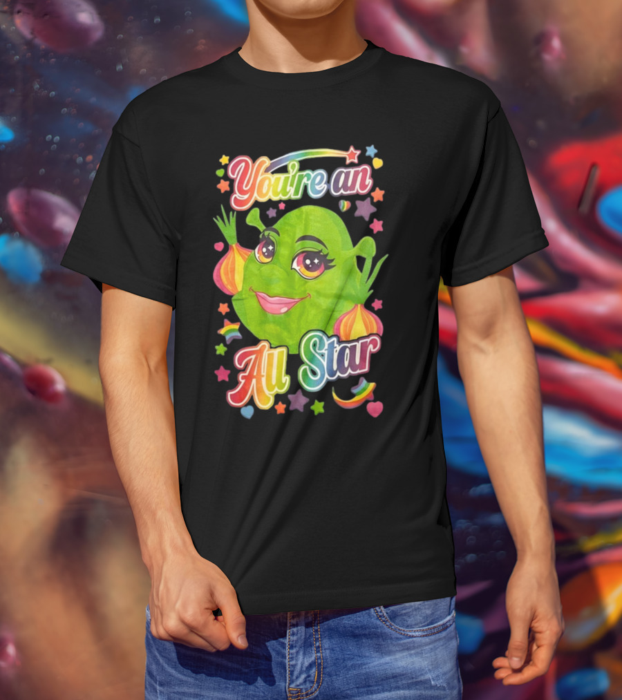 You're An All Star Shrek Rainbow Emojis T-Shirt