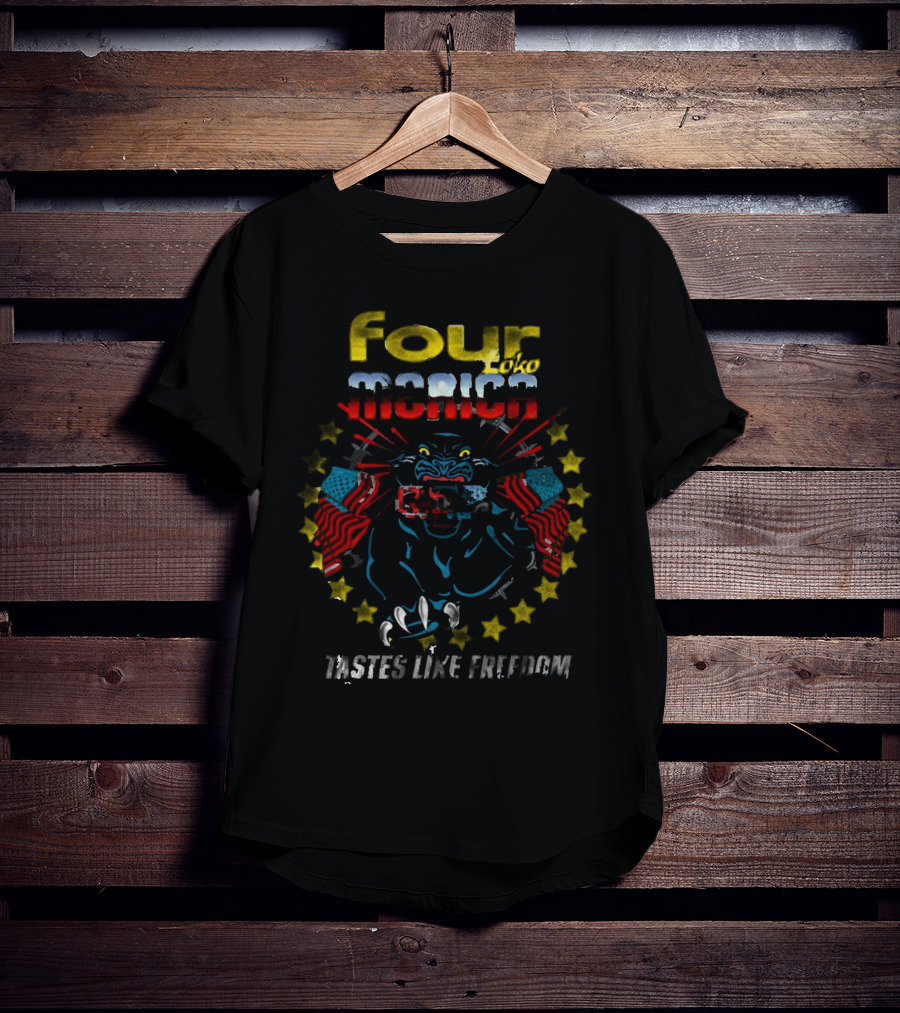 Four Loko Merica Panther With Guns Tastes Like Freedom T-Shirt