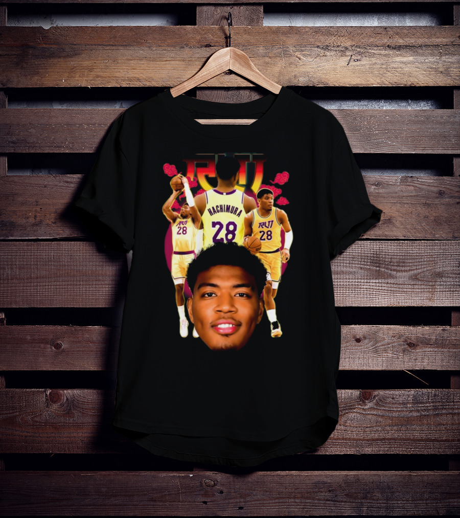 Rui Hachimura 28 Basketball Player Portrait Trio T-Shirt