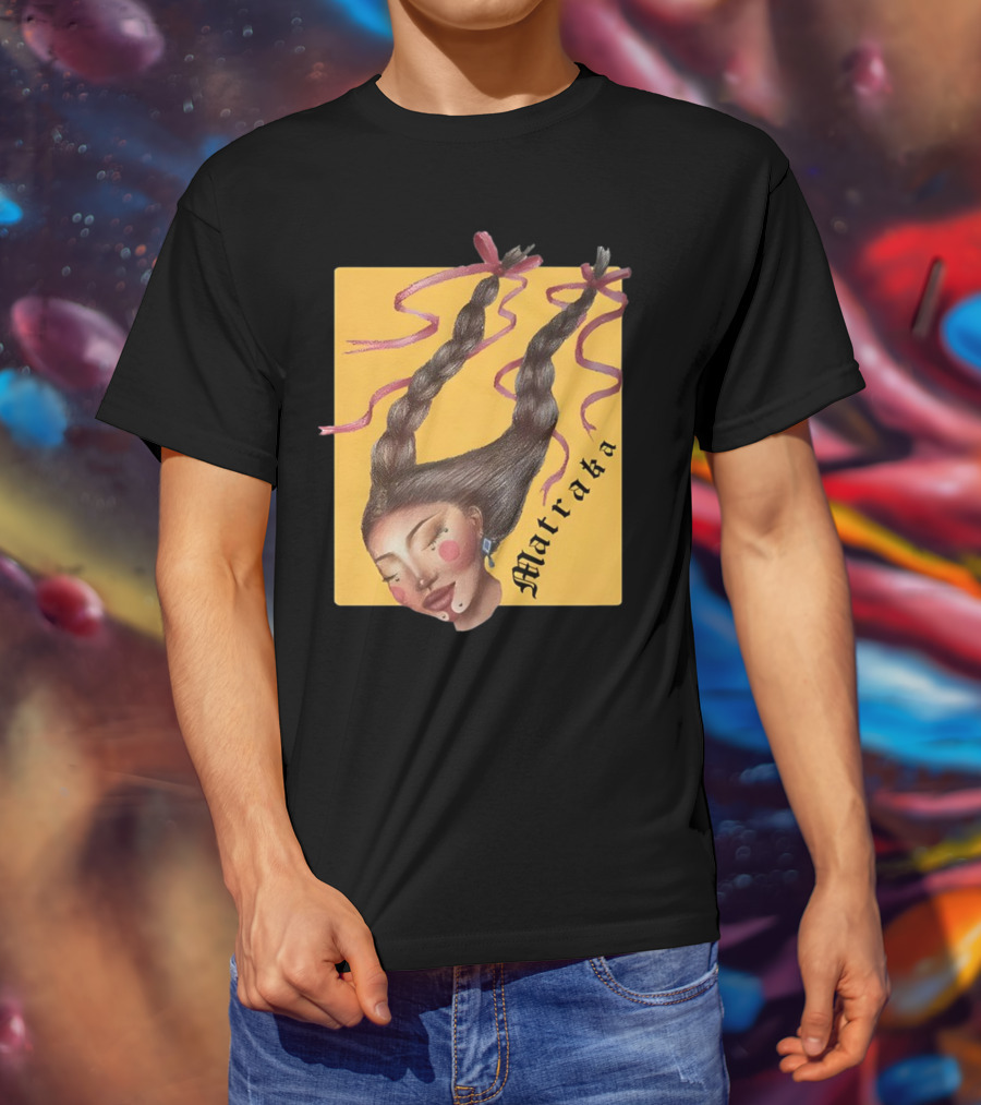 Matraka Braided Hair Art With Golden Background T-Shirt