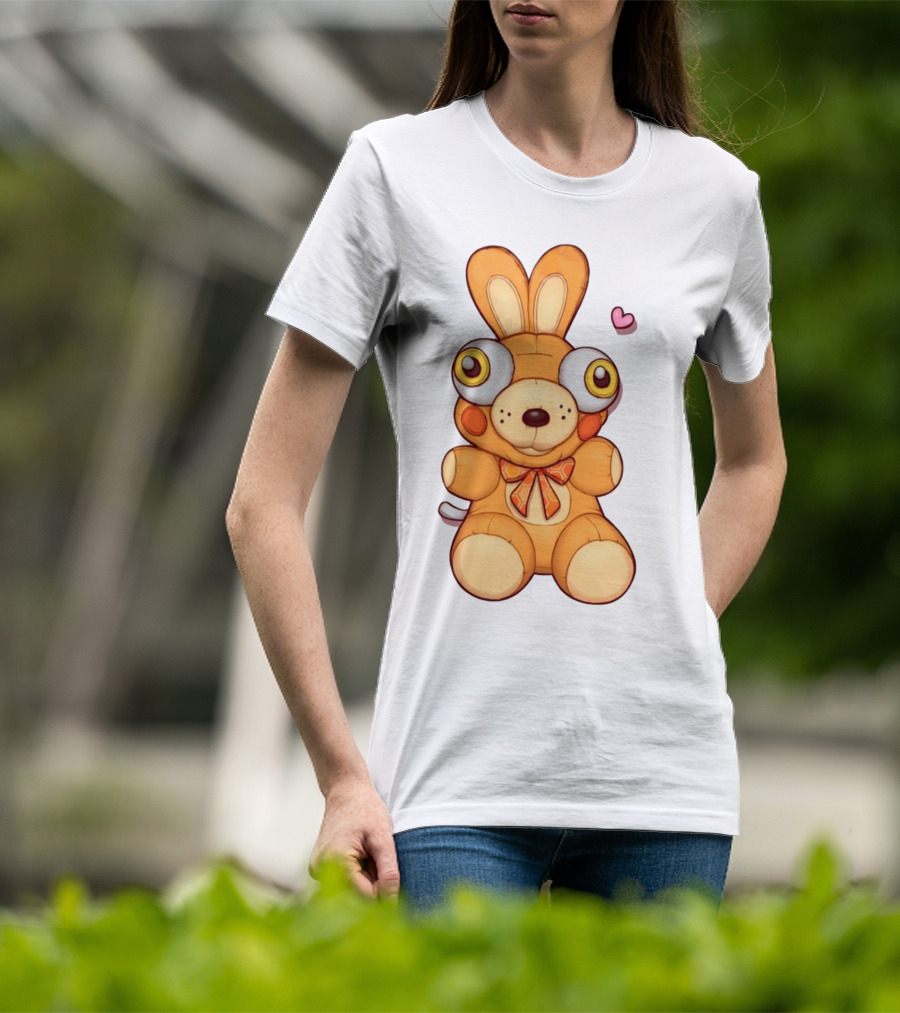 Bad Plushie Lover Quirky Bunny With Heart Eyes T-Shirt